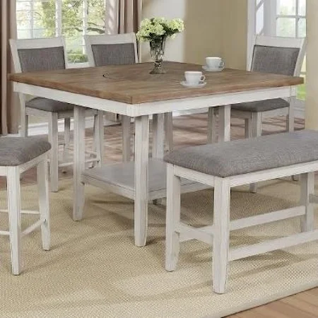 Counter Height Table with 20-Inch Lazy Susan